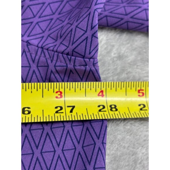 Greyson Polo Shirt Mens XXL Purple Geometric Performance Golf Top - Picture 5 of 6